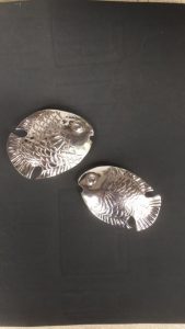 Two Fish Buckles, Fine silver 99.9