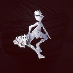 The little King (Special Delivery) Sand-cast silver Brooch